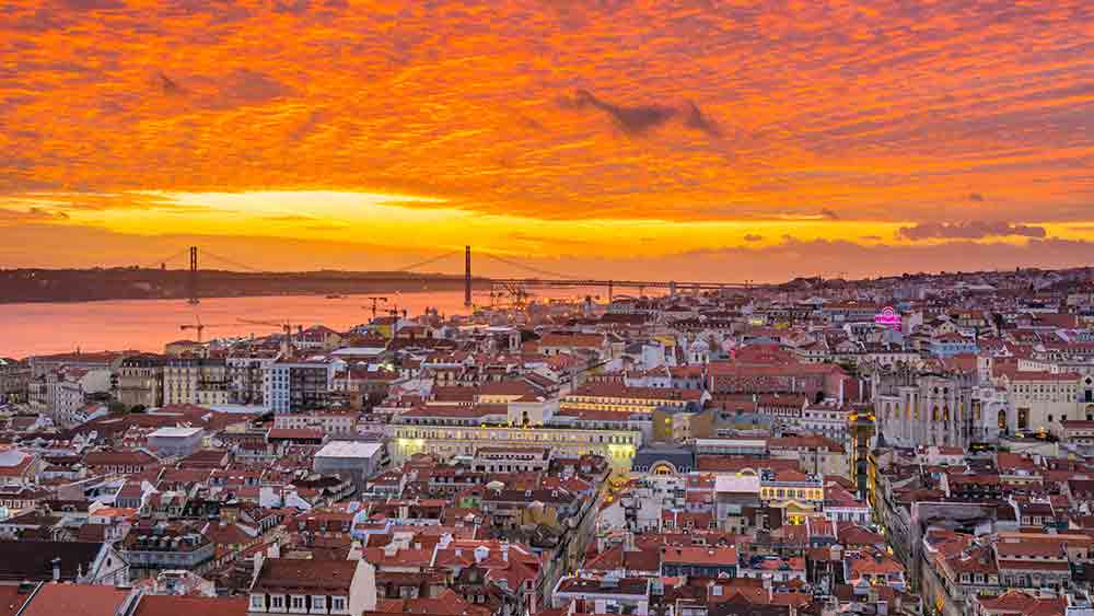 Lisbon, Portugal - historic streets and quintas nearby